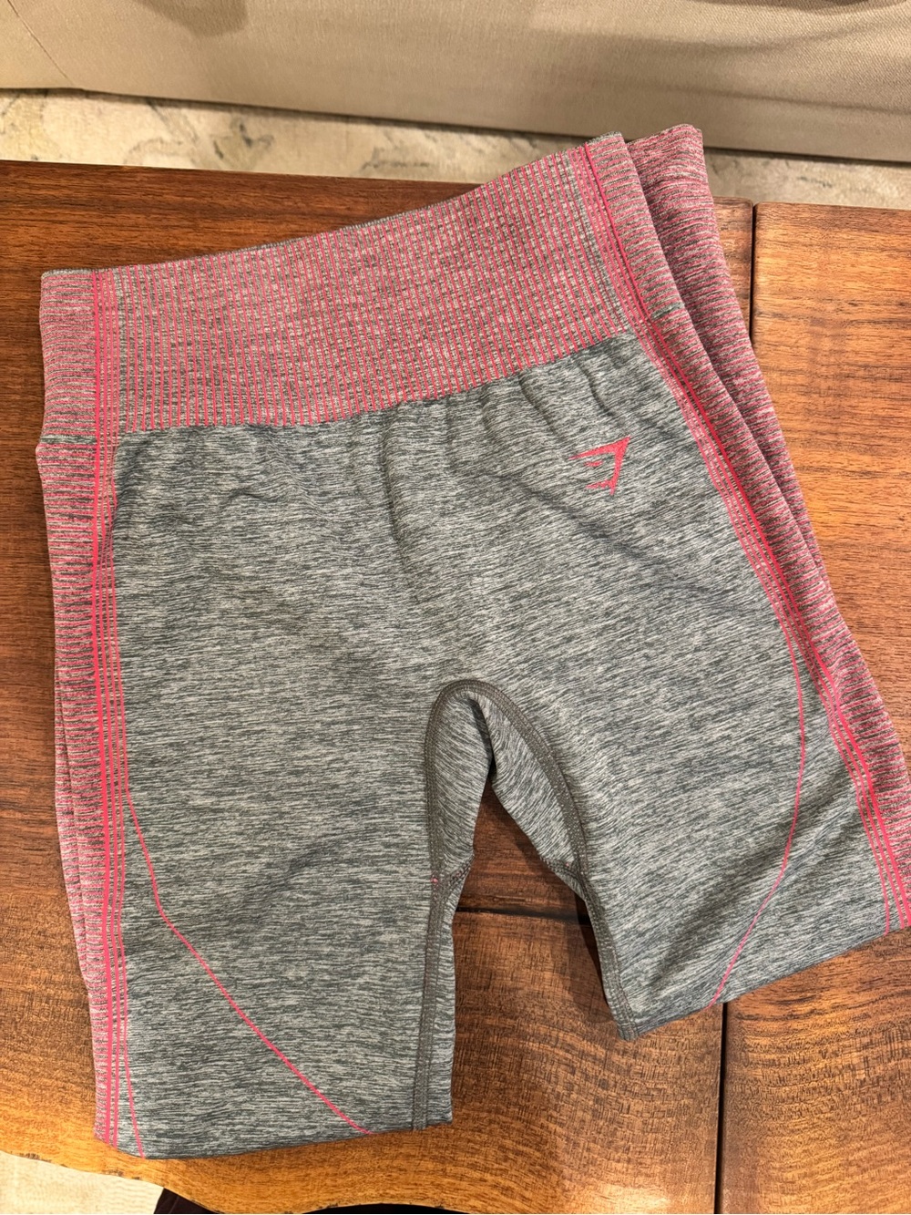 Gymshark Grey and Pink Seamless Leggings